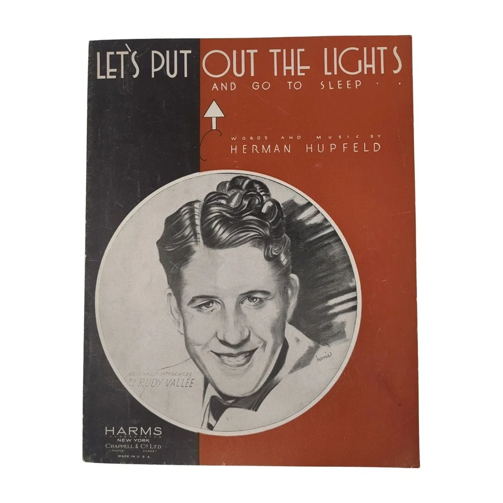Vintage Sheet Music Lets Put Out The‎ Lights And Go To Sleep